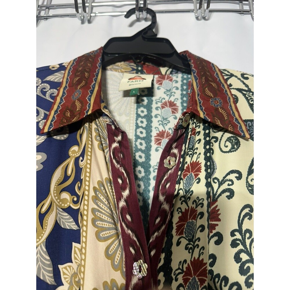 FARM Rio Multicolor Floral Patchwork Long Dress Size L - Picture 7 of 12